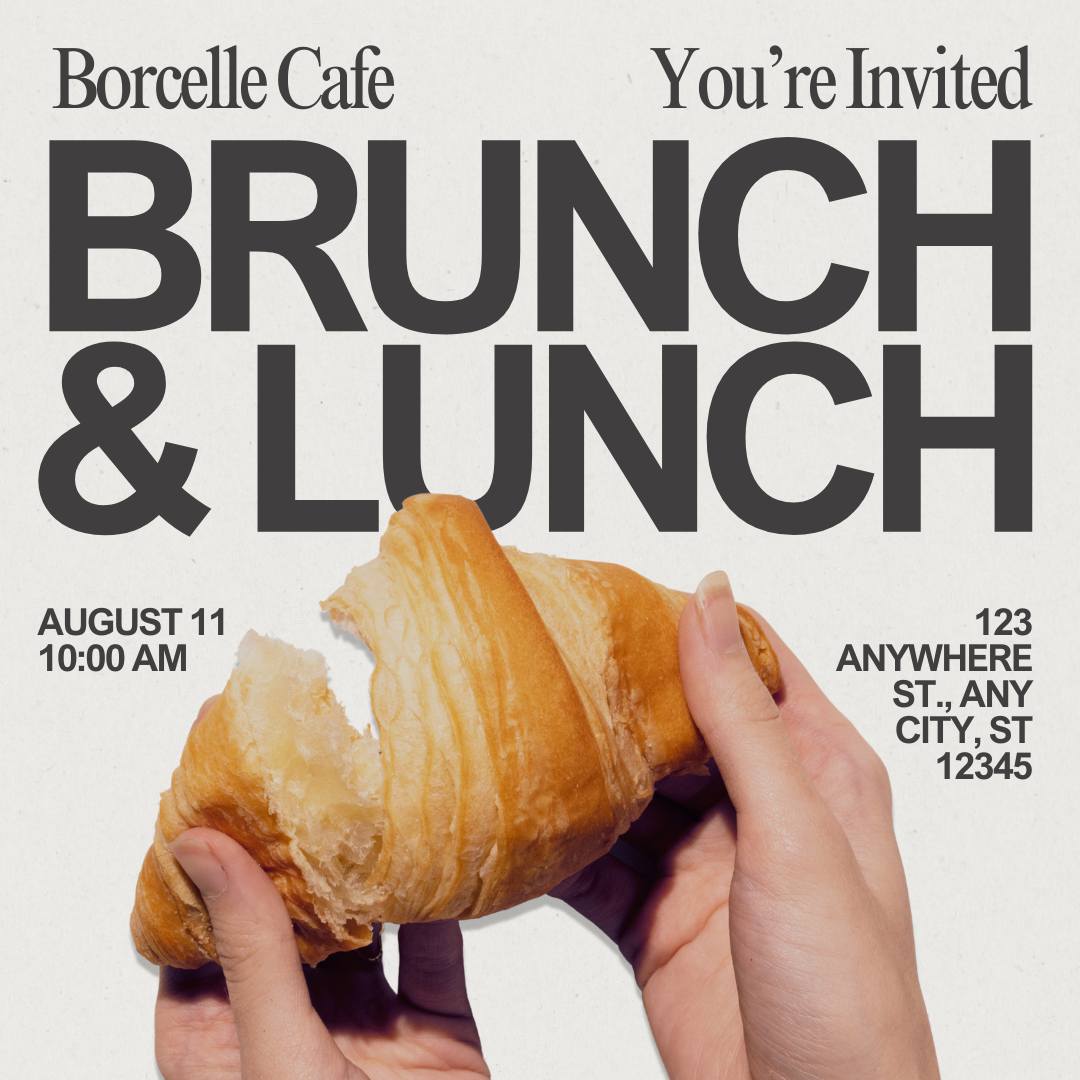 Beige Modern Cafe Brunch Event Flyer Business Instagram Post