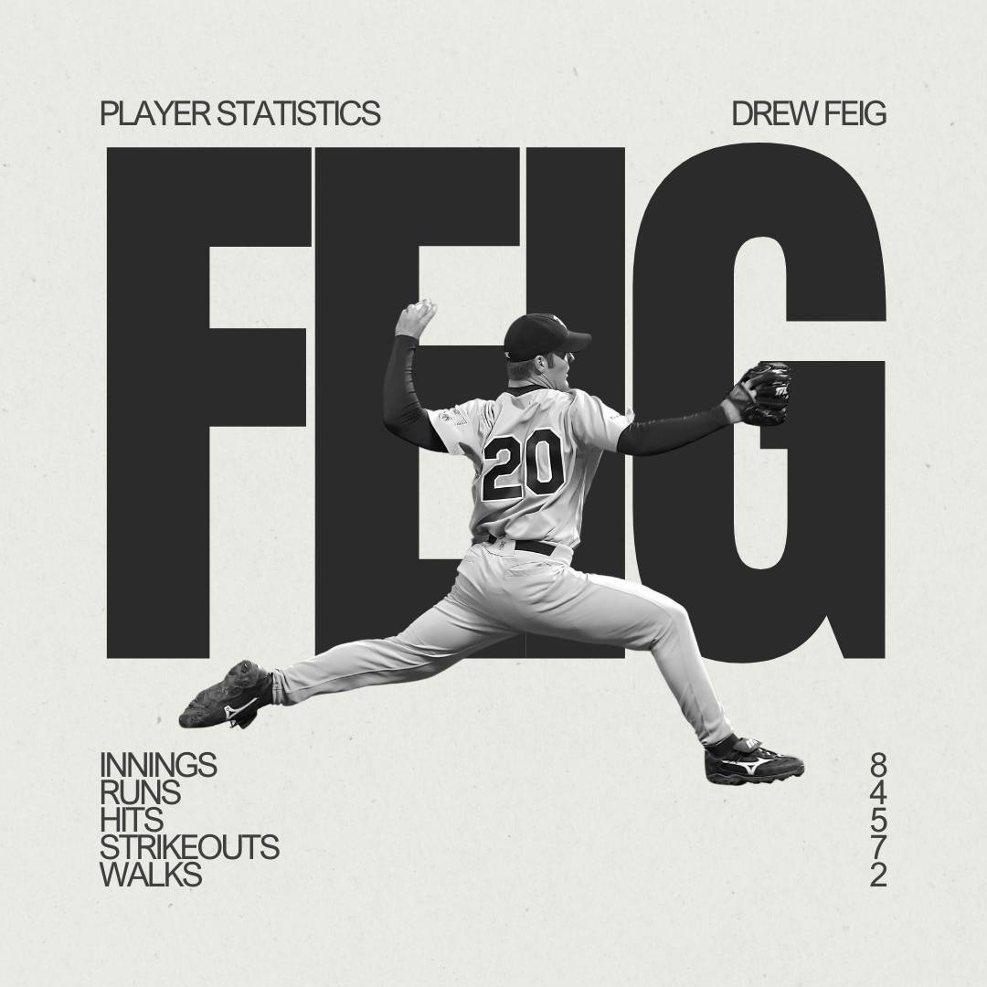 Black Beige Vintage Player Statistics Baseball Sport Instagram Post