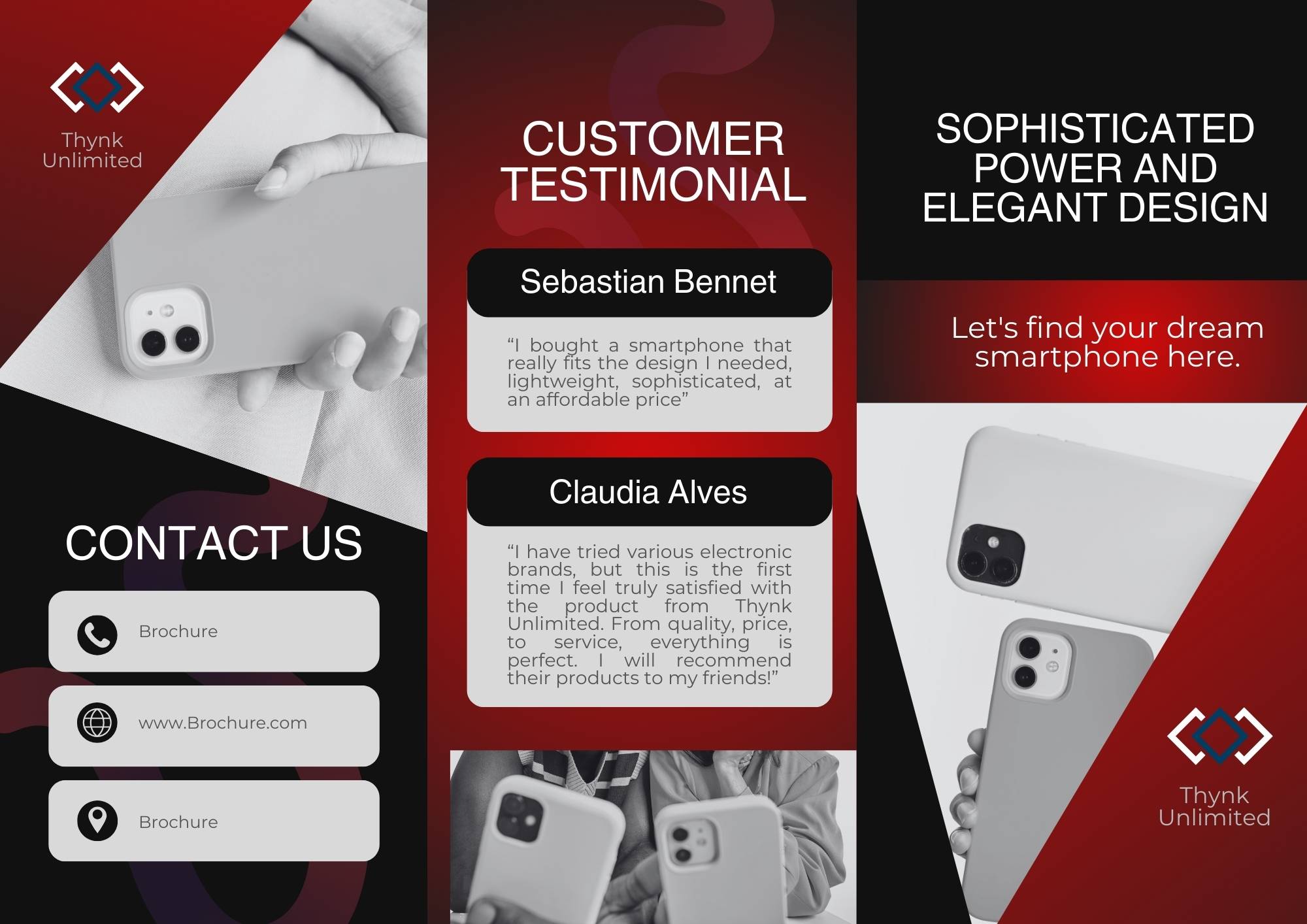 Black, Red and Grey Professional Smartphone Brochure