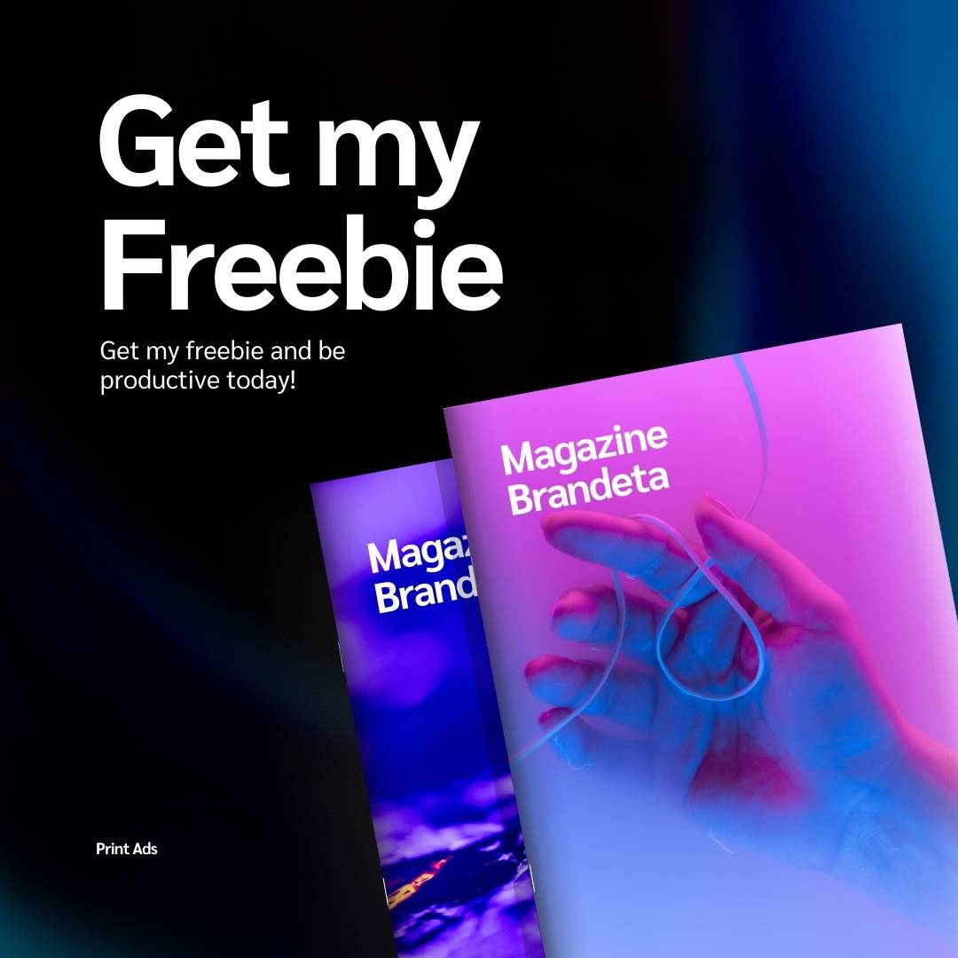 Black and Purple Magazinr Mockup Freebie Instagram Post