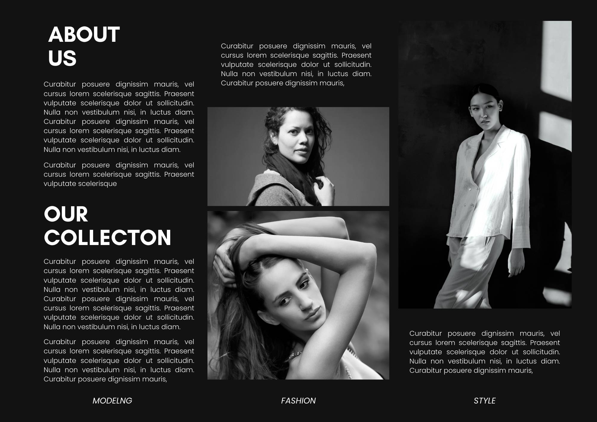 Black and White Fashion Trifold Brochure2