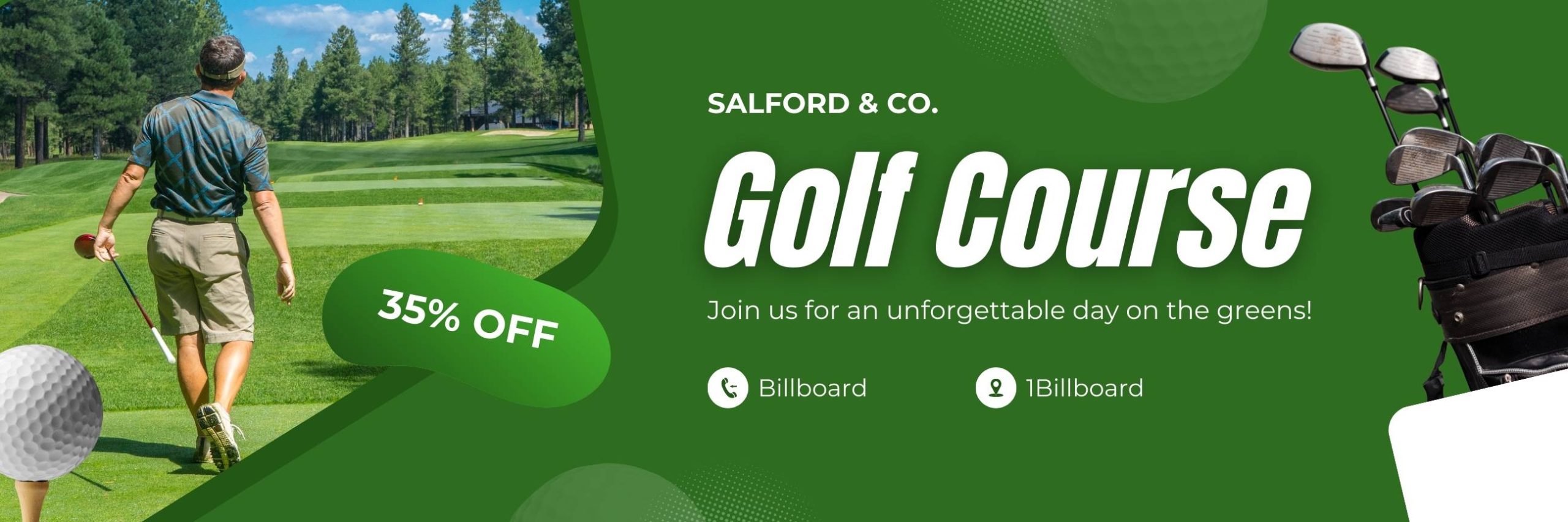 Green Modern Golf Course Billboard