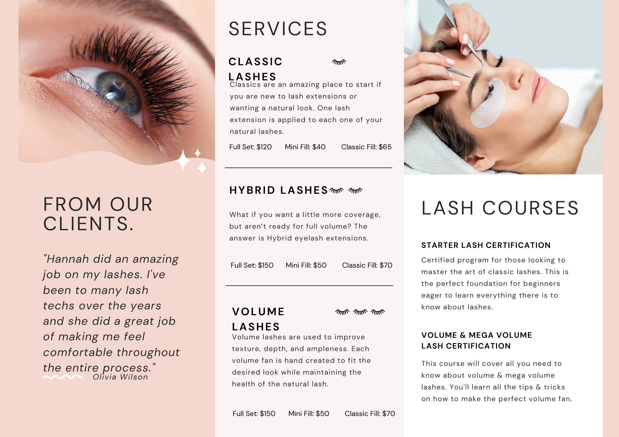Pink and White Lash Extensions Services Brochure2