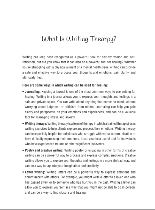 Writing Therapy Notebook: A Guided Space to Process Emotions, Reflect, and Heal through Writing