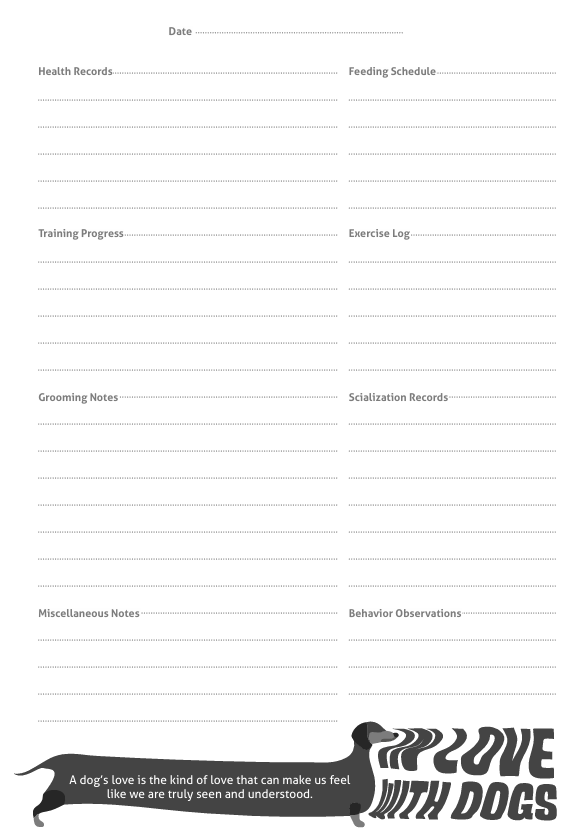 My Dog Care Logbook: A Simple Daily Notebook for Tracking Your Dog’s Health, Training, and Behavior