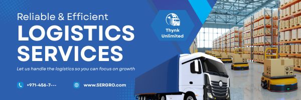 Blue and White Modern Logistics Services Billboard